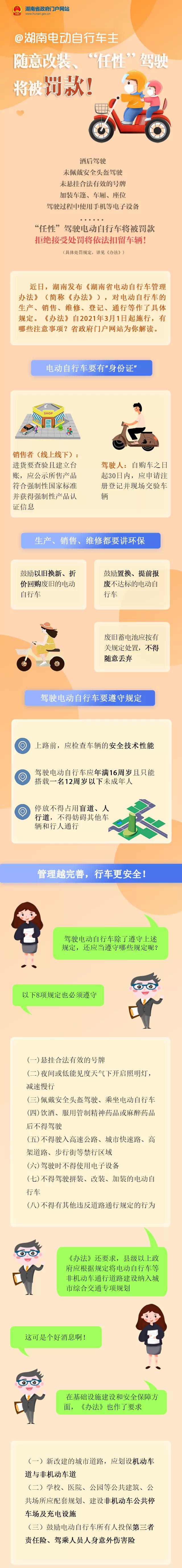 3月1日起正式施行！《湖南省電動(dòng)自行車管理辦法》全文來了！電動(dòng)自行車管理辦法》